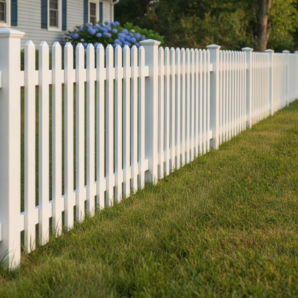 newly painted house fence